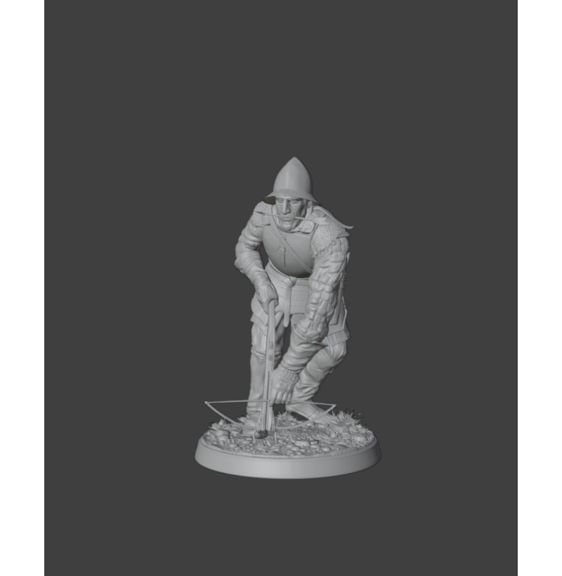 Medieval Crossbowman — STL File for 3D Printing