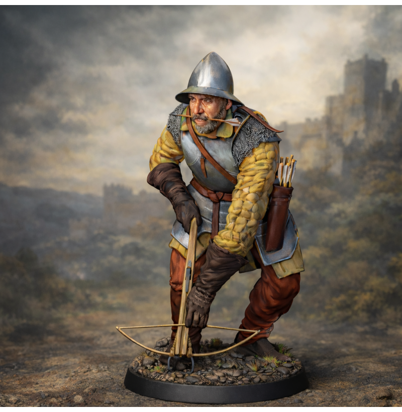 Medieval Crossbowman — STL File for 3D Printing