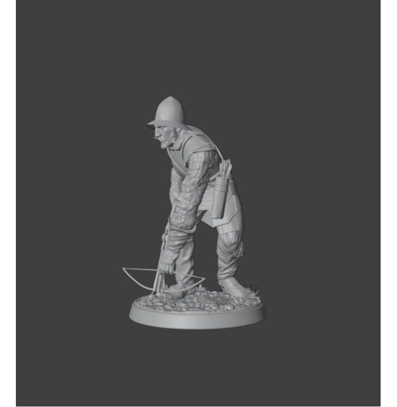 Medieval Crossbowman — STL File for 3D Printing