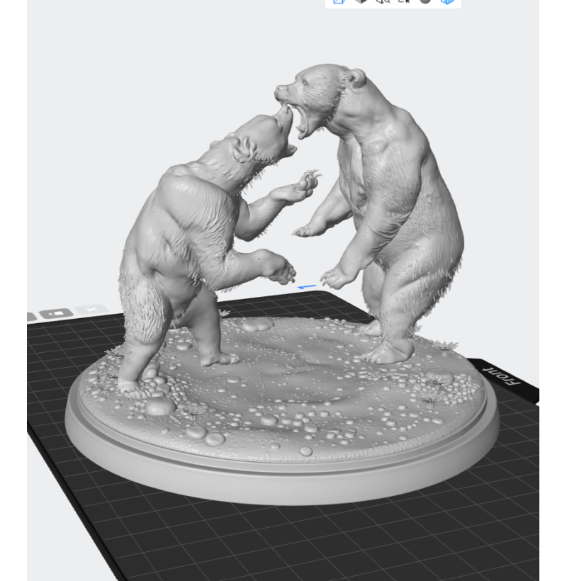Bear Fight Diorama — STL File for 3D Printing