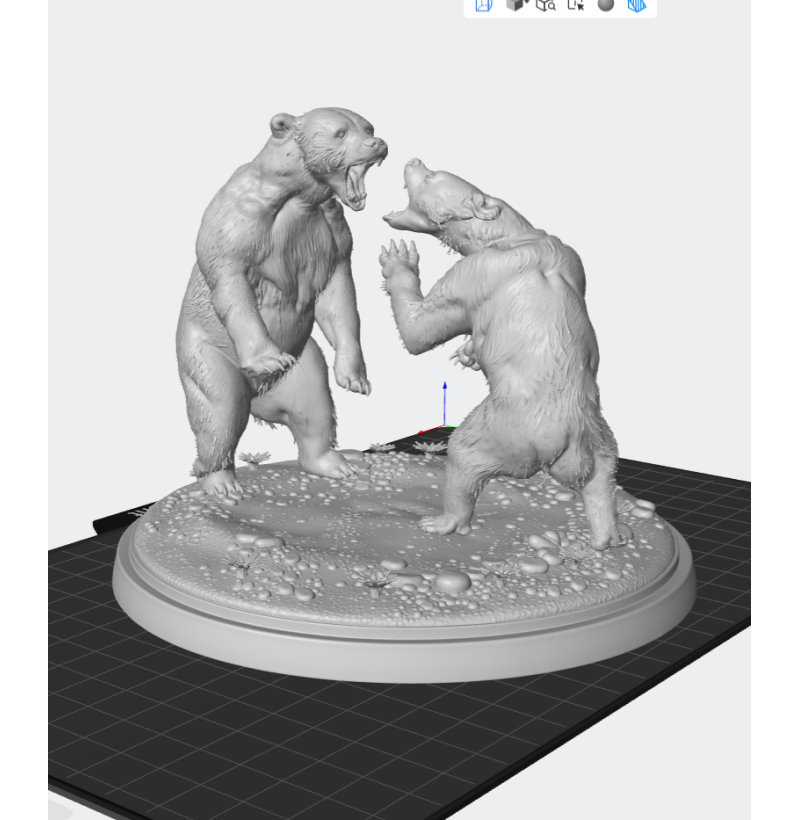 Bear Fight Diorama — STL File for 3D Printing