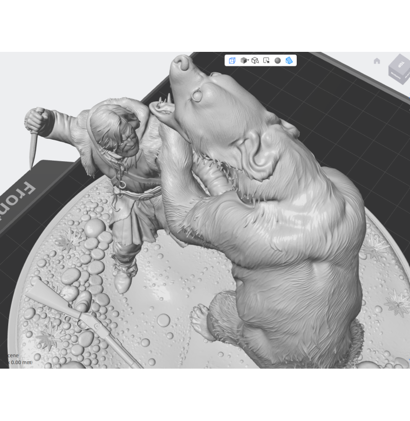 Bear Attack Diorama — STL File for 3D Printing