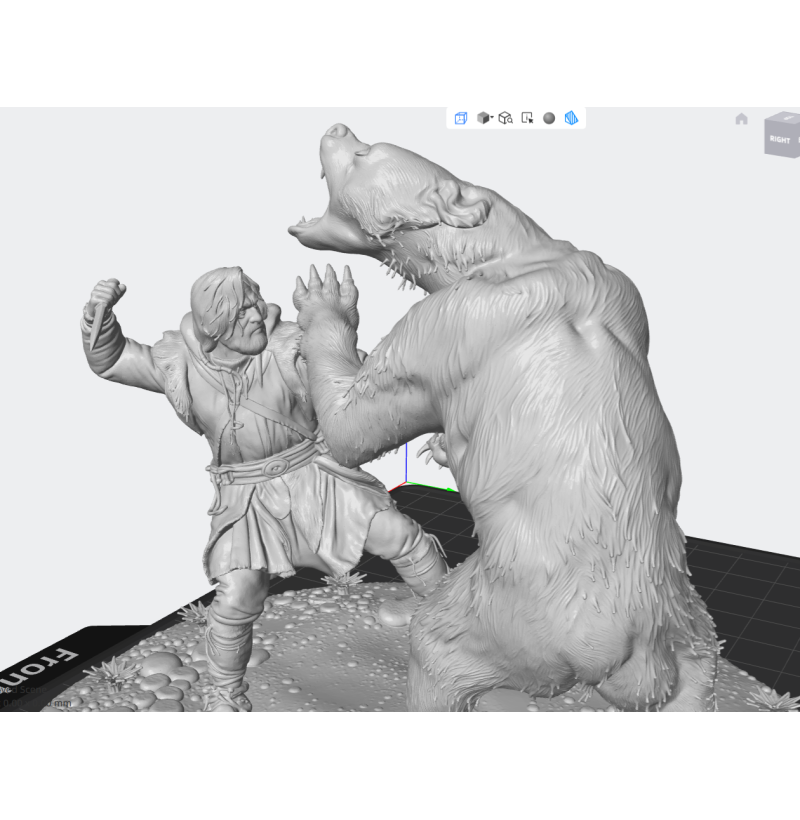 Bear Attack Diorama — STL File for 3D Printing