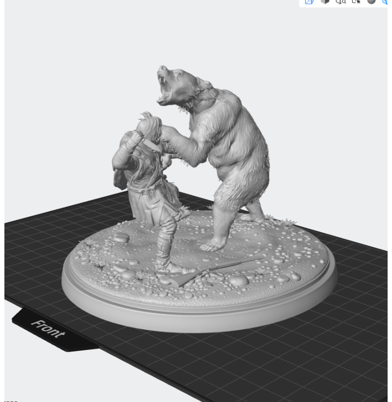 Bear Attack Diorama — STL File for 3D Printing