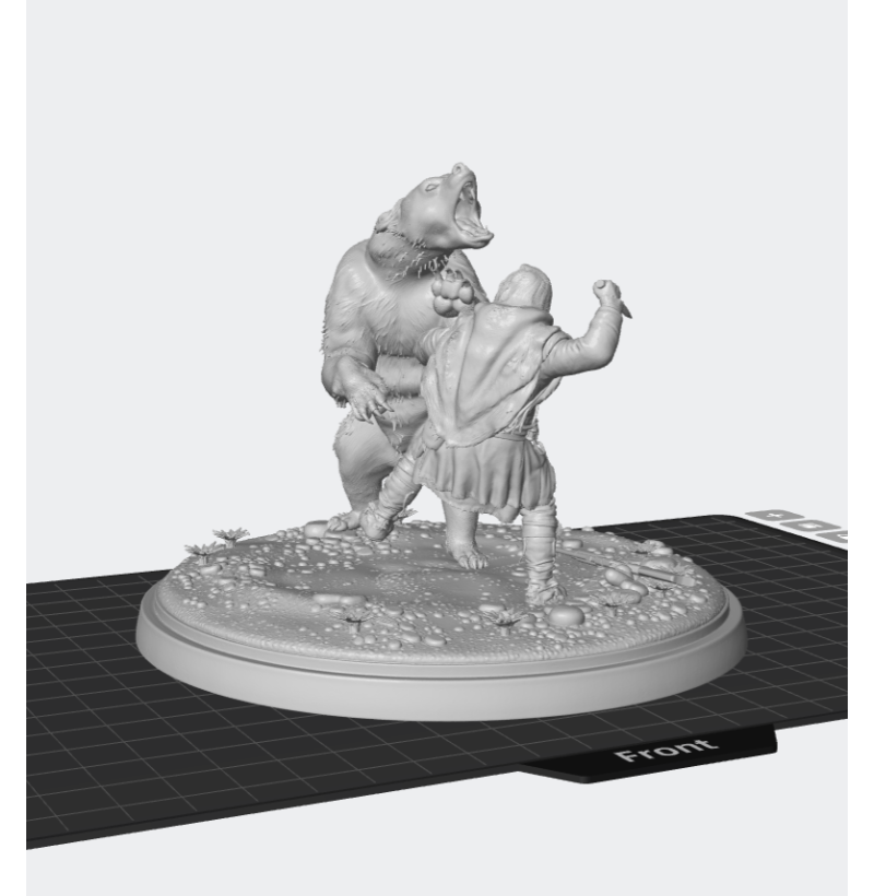 Bear Attack Diorama — STL File for 3D Printing