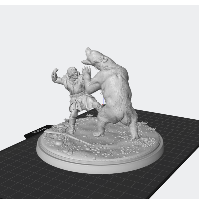 Bear Attack Diorama — STL File for 3D Printing