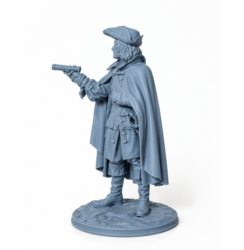 Charles XII Army Staff Aide — Historical STL Miniature for 3D Printing