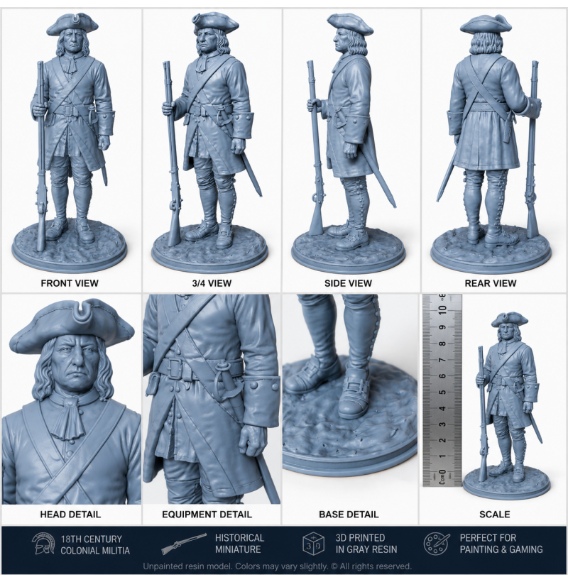 Swedish Infantry Soldier of Charles XII – Historical STL Miniature for 3D Printing