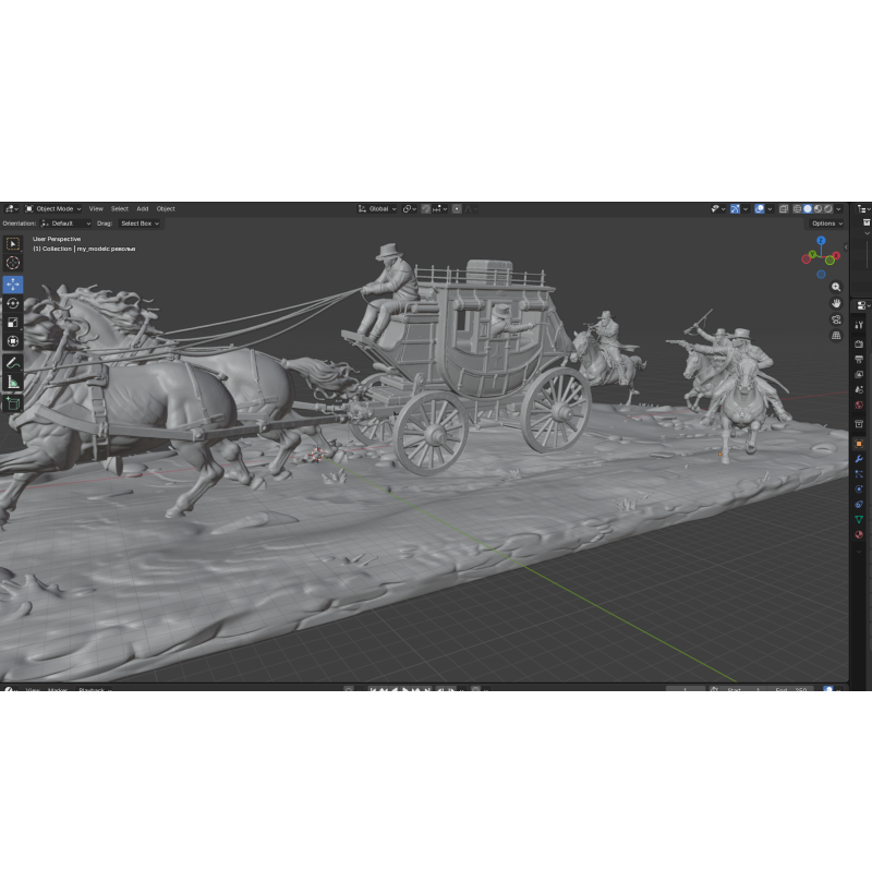 Wild West Stagecoach Robbery STL File for 3D Printing