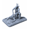 Western Diorama STL File for 3D Printing | Native Warrior Scene | Resin Miniature