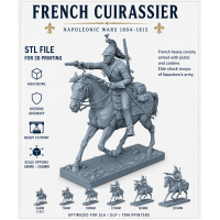 French Cuirassier STL File for 3D Printing – Napoleonic Heavy Cavalry Miniature (1804–1815)