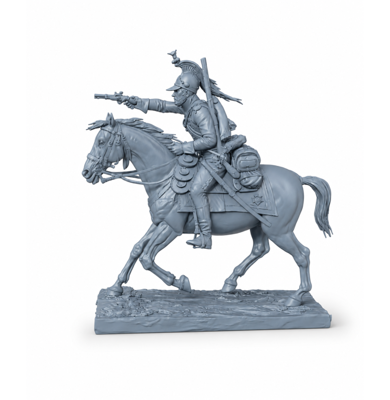 French Cuirassier STL File for 3D Printing – Napoleonic Heavy Cavalry Miniature (1804–1815)