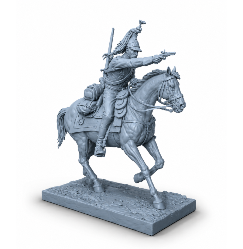 French Cuirassier STL File for 3D Printing – Napoleonic Heavy Cavalry Miniature (1804–1815)