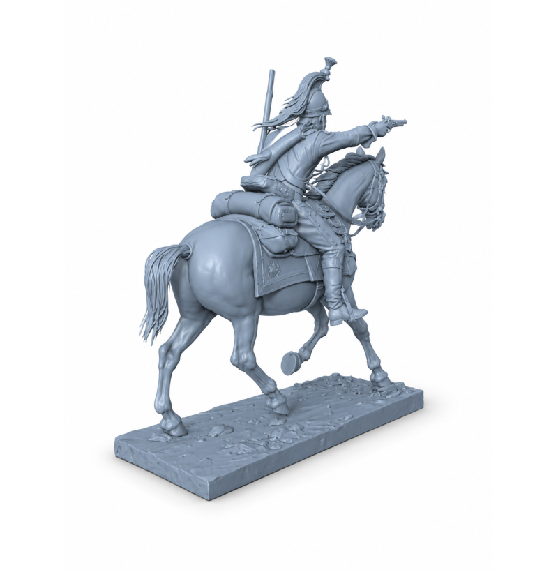 French Cuirassier STL File for 3D Printing – Napoleonic Heavy Cavalry Miniature (1804–1815)