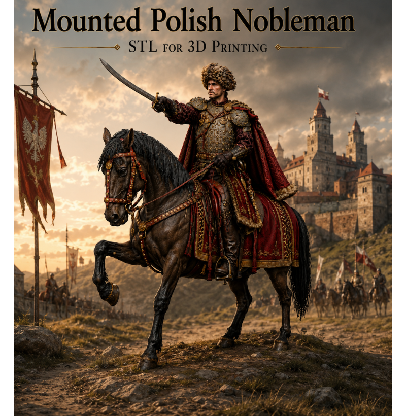 Mounted Polish-Lithuanian Nobleman STL File for 3D Printing