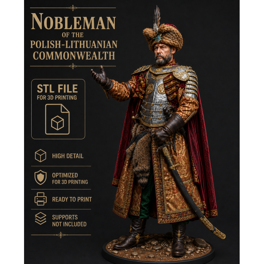 Polish-Lithuanian Nobleman STL File for 3D Printing Polish-Lithuanian Nobleman STL File for 3D Printing