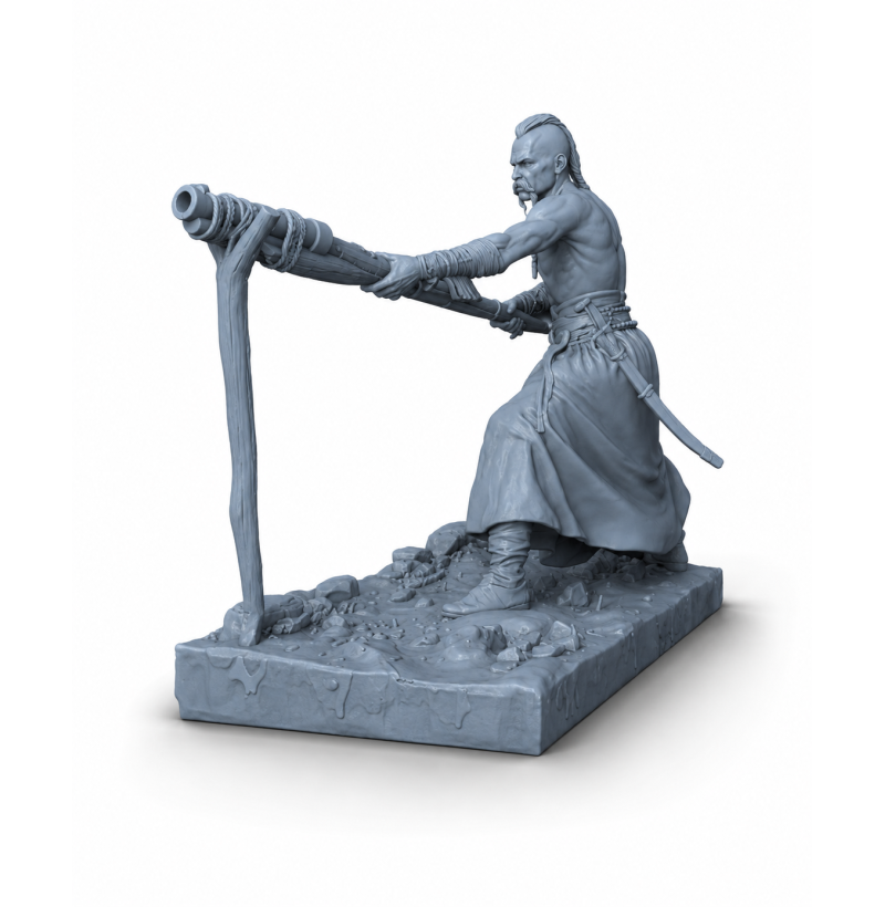 Zaporizhian Cossack with Matchlock Arquebus STL File for 3D Printing