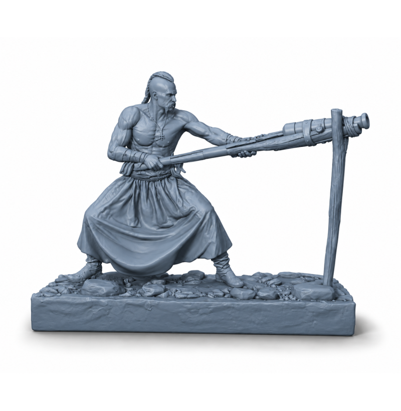 Zaporizhian Cossack with Matchlock Arquebus STL File for 3D Printing