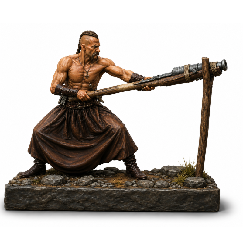 Zaporizhian Cossack with Matchlock Arquebus STL File for 3D Printing