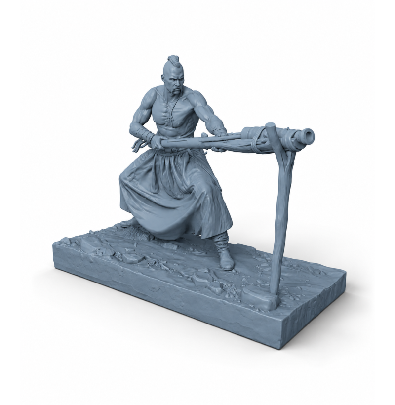 Zaporizhian Cossack with Matchlock Arquebus STL File for 3D Printing
