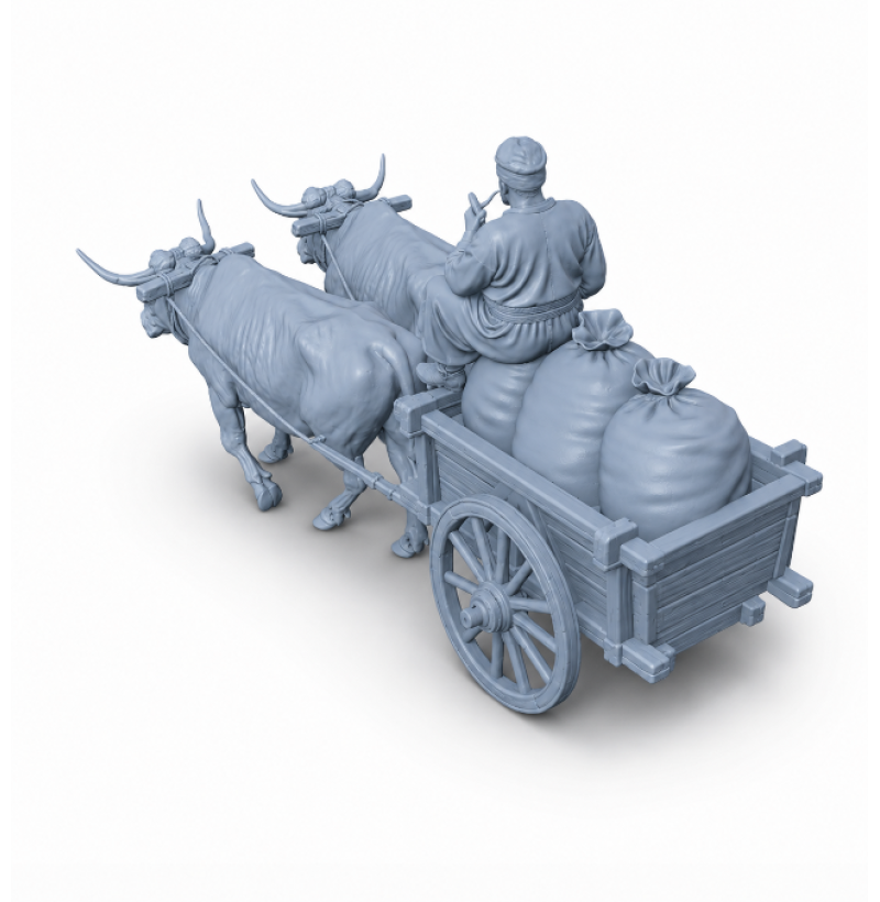 Ox Cart STL Model for 3D Printing