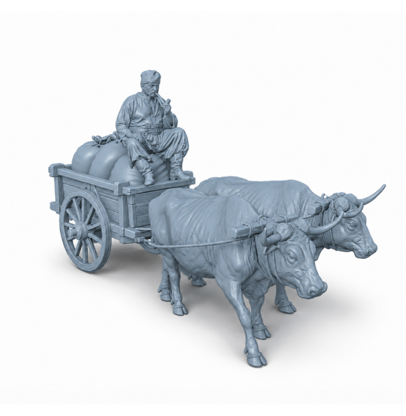 Ox Cart STL Model for 3D Printing
