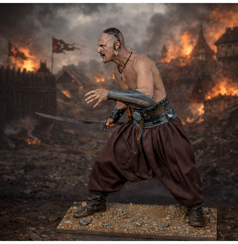Zaporizhian Cossack Warrior — Realistic STL Model for 3D Printing 