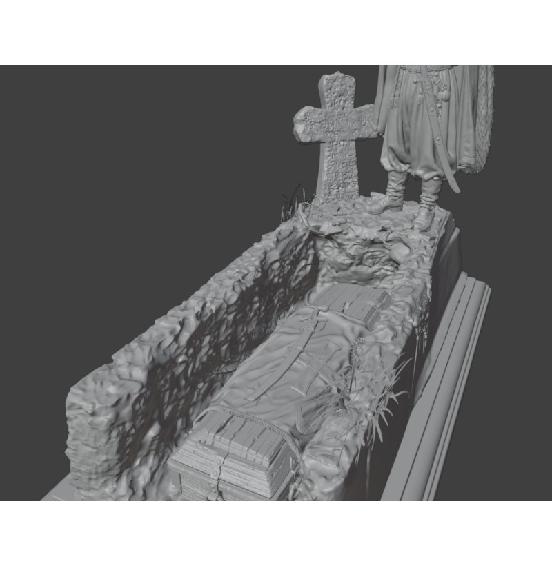 Pobratym Diorama STL Files for 3D Printing – Ukrainian Warrior Tribute Scene