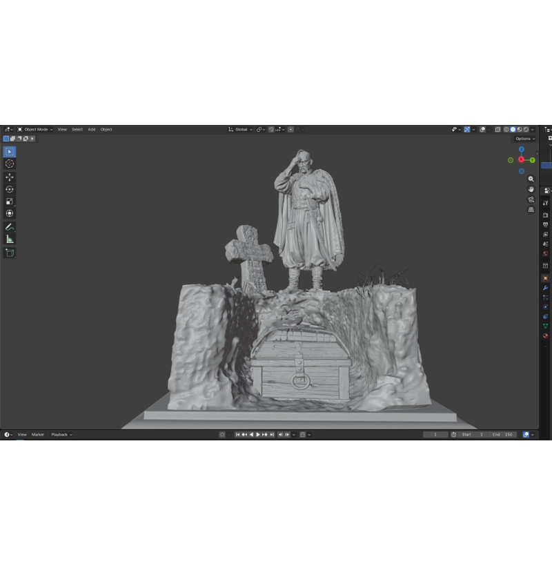 Pobratym Diorama STL Files for 3D Printing – Ukrainian Warrior Tribute Scene