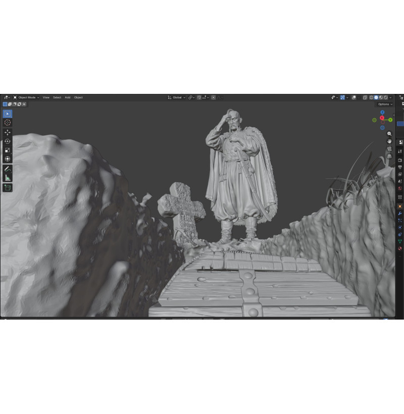 Pobratym Diorama STL Files for 3D Printing – Ukrainian Warrior Tribute Scene