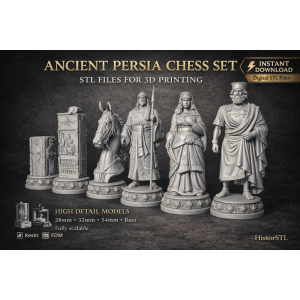 Шаховий набір “Давня Персія” — STL-файли для 3D-друку (Ancient Persia Chess Set)