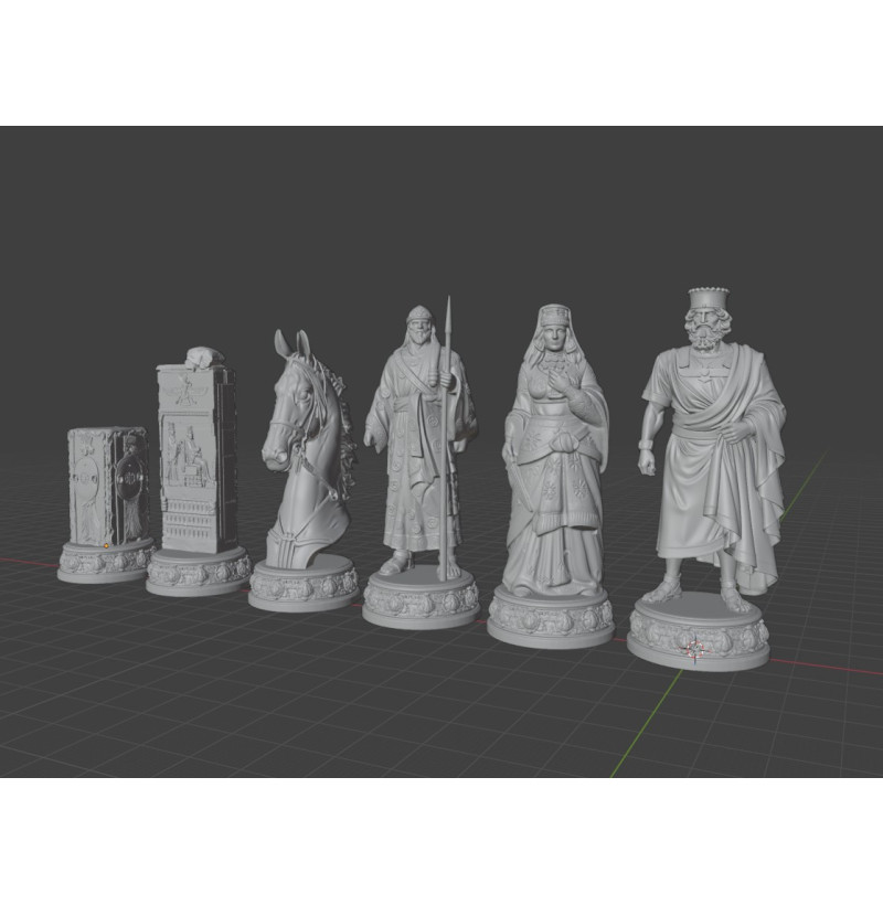 Ancient Persia Chess Set — STL Files for 3D Printing (Instant Download)