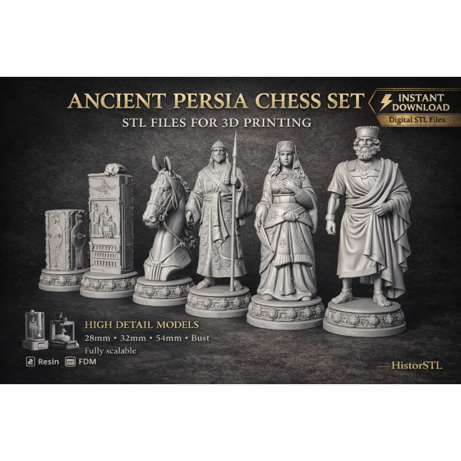 Ancient Persia Chess Set — STL Files for 3D Printing (Instant Download) Ancient Persia Chess Set — STL Files for 3D Printing (Instant Download)