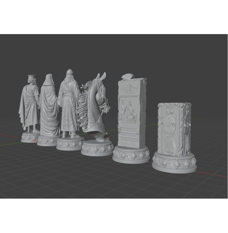 Ancient Persia Chess Set — STL Files for 3D Printing (Instant Download)