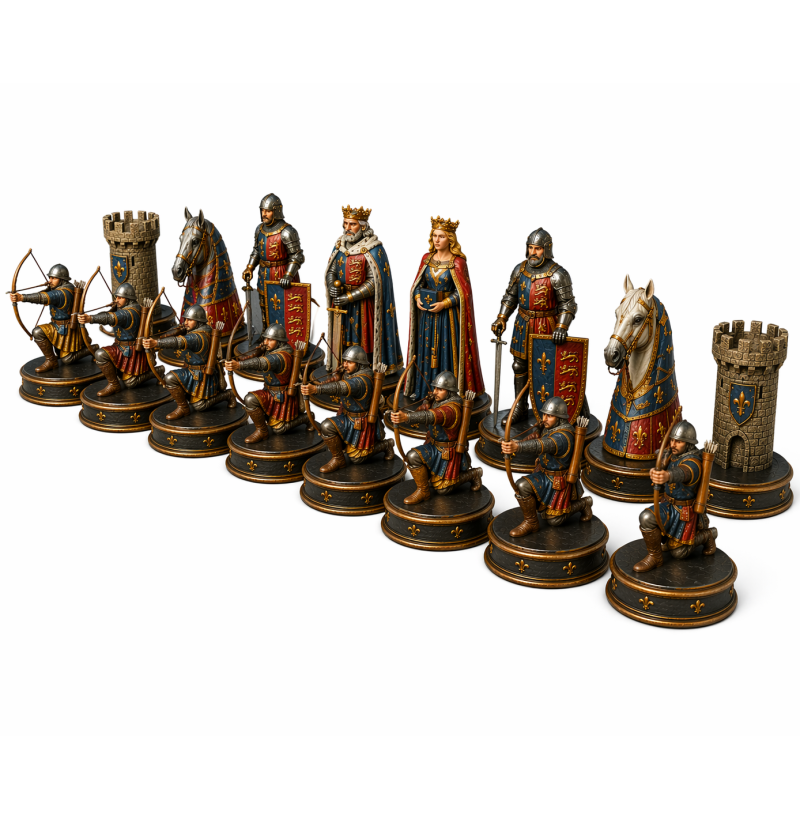 Battle of Crécy 1346 Complete Chess Set STL Files for 3D Printing