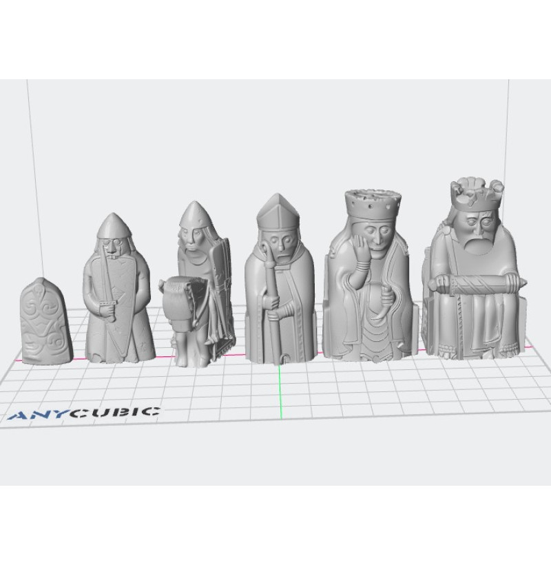 Lewis Chessmen Full Set STL Files — buy for 3D printing