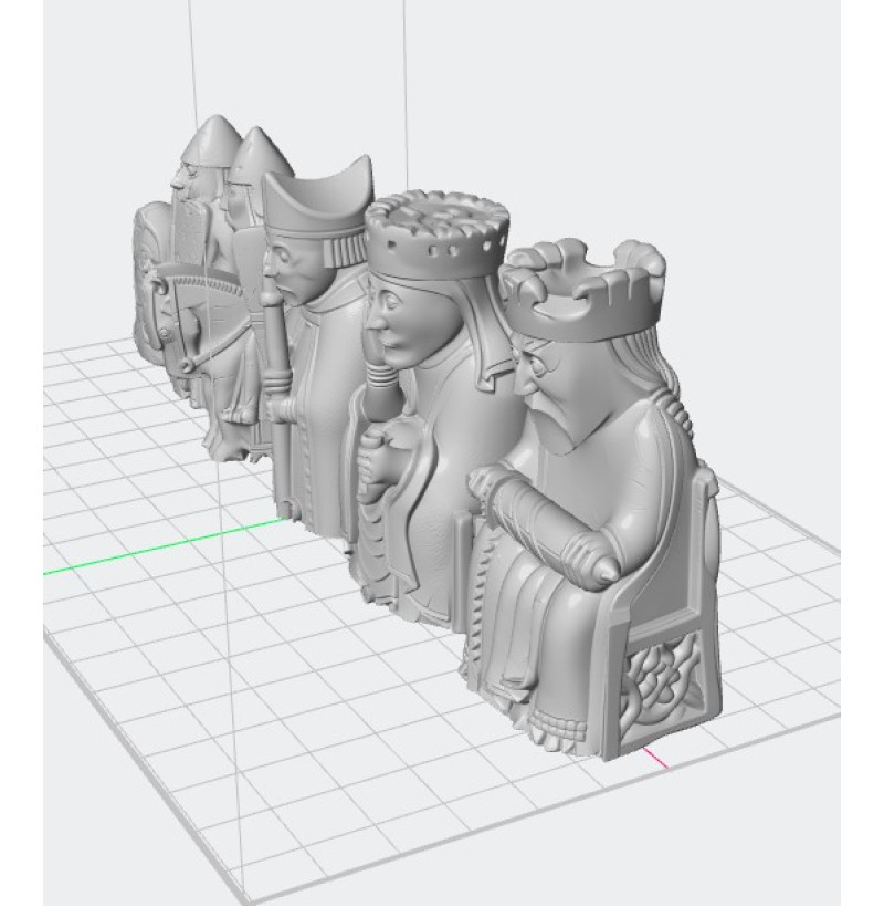 Lewis Chessmen Full Set STL Files — buy for 3D printing