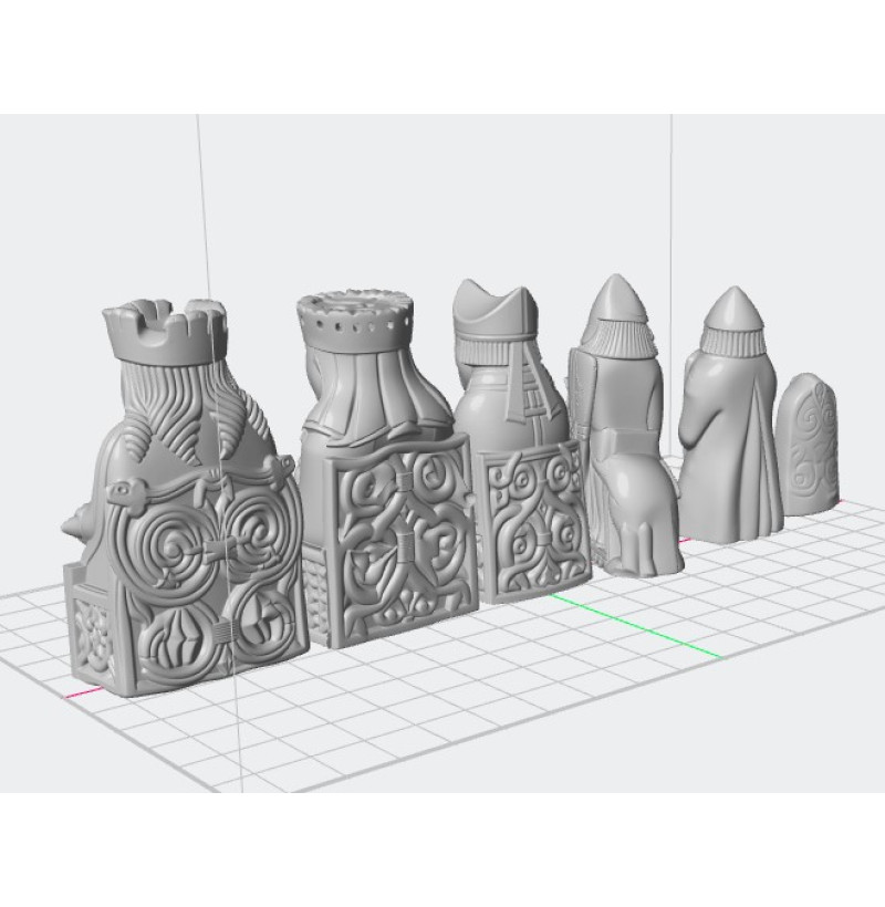 Lewis Chessmen Full Set STL Files — buy for 3D printing