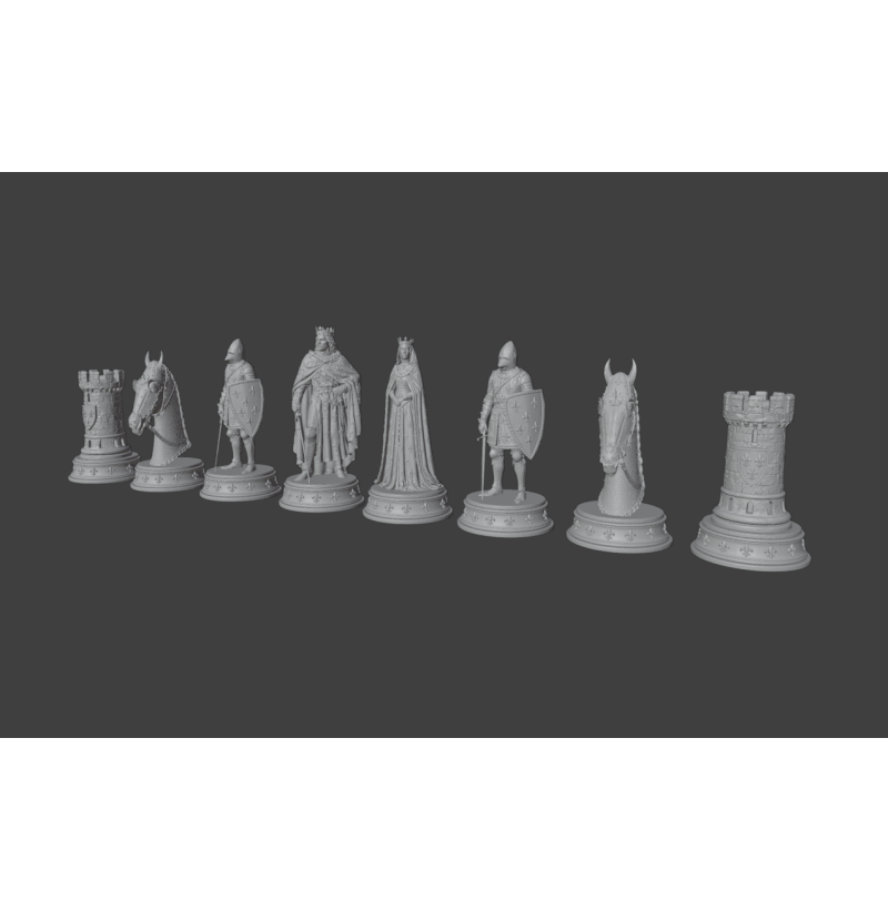 French Army of 1346 — Battle of Crécy Chess Set STL Files for 3D Printing