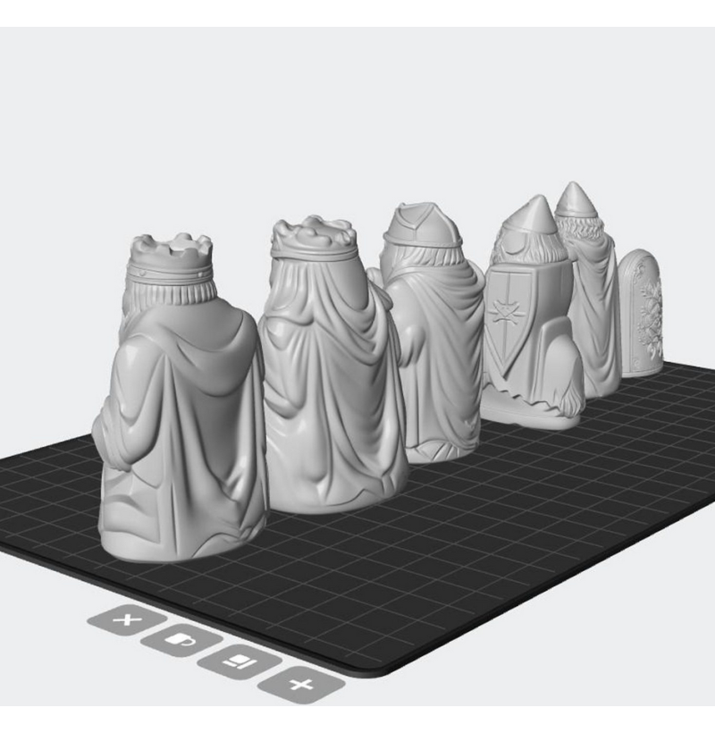 Medieval Viking Chess Set STL – Historical 3D Printable Chess Pieces