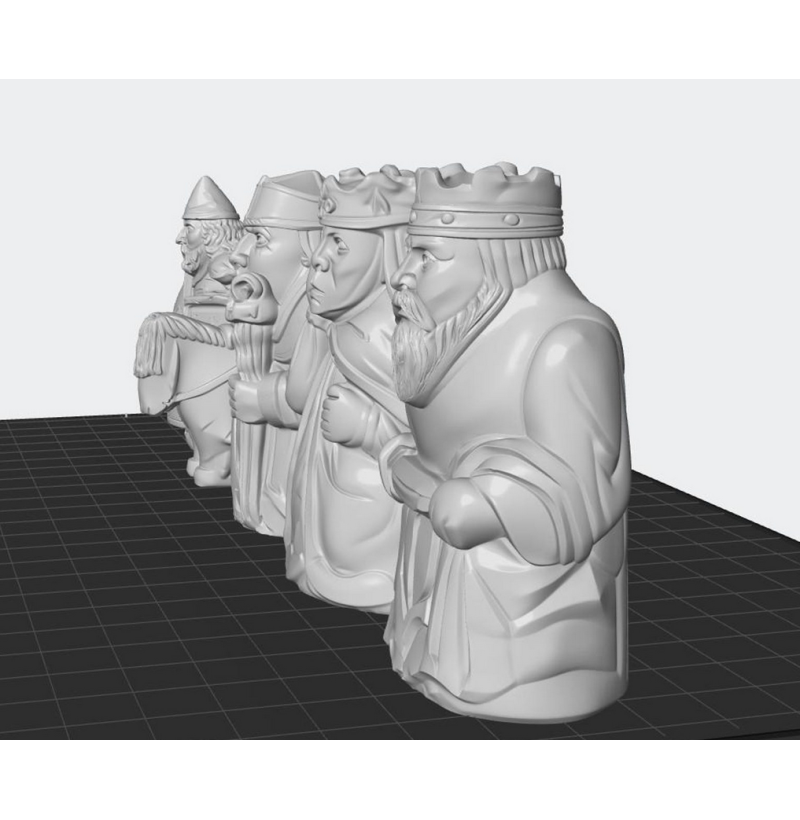 Medieval Viking Chess Set STL – Historical 3D Printable Chess Pieces