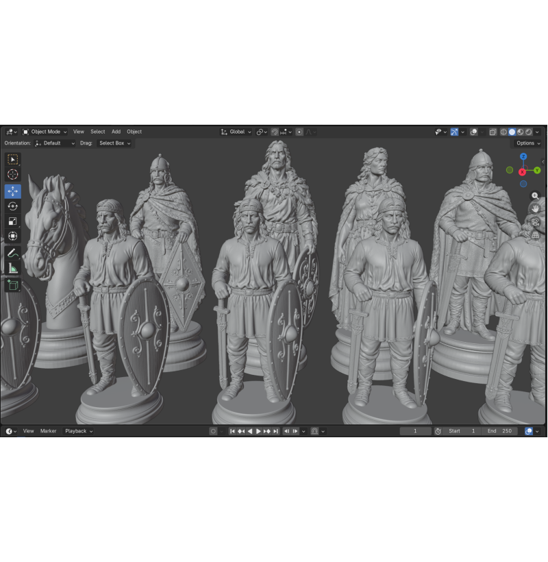 Goth Chess Set STL Files for 3D Printing