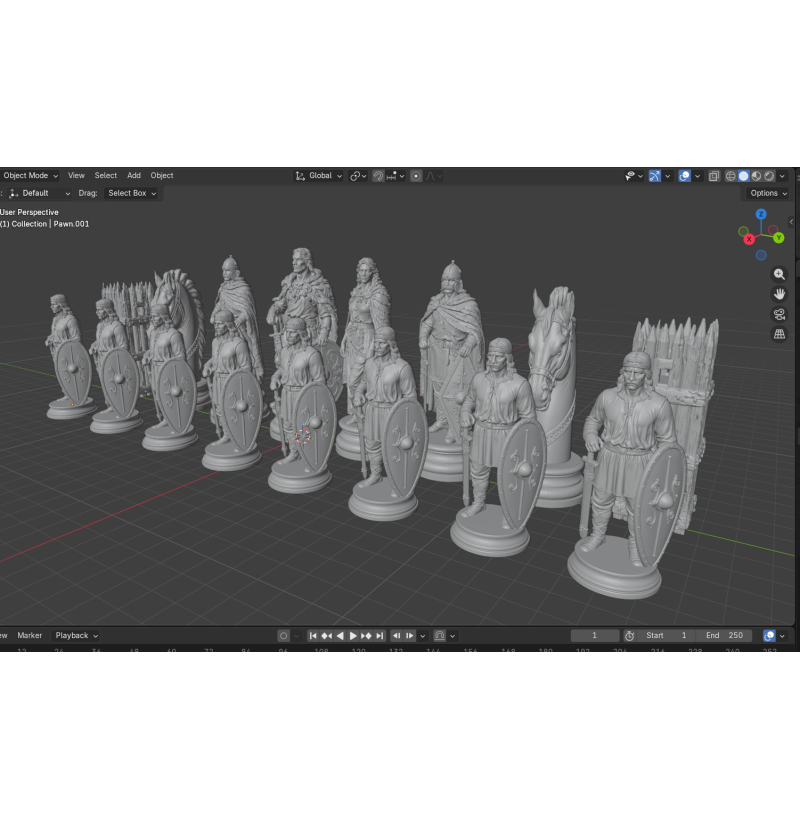 Goth Chess Set STL Files for 3D Printing