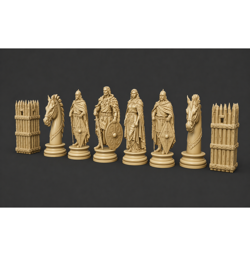 Goth Chess Set STL Files for 3D Printing