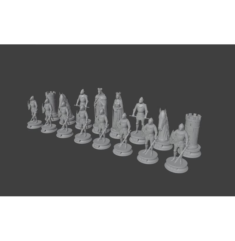 Grunwald Battle Chess Set STL Files for 3D Printing