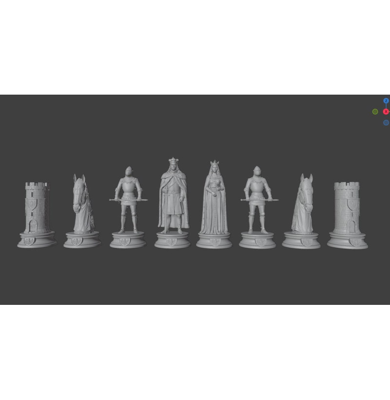 Grunwald Battle Chess Set STL Files for 3D Printing