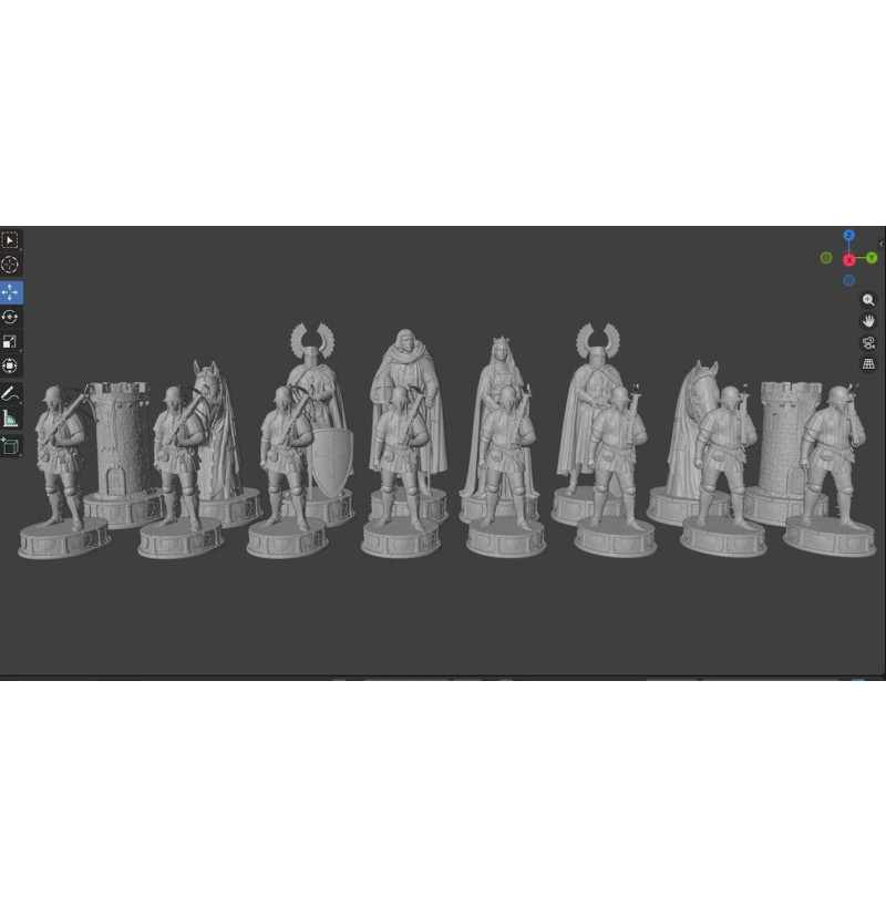Grunwald Battle Chess Set STL Files for 3D Printing