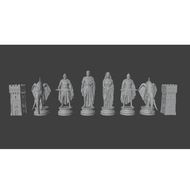 Ancient Carthage Chess Set — STL File for 3D Printing
