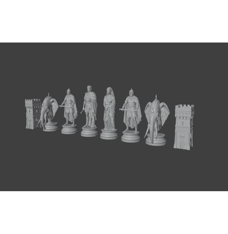 Ancient Carthage Chess Set — STL File for 3D Printing