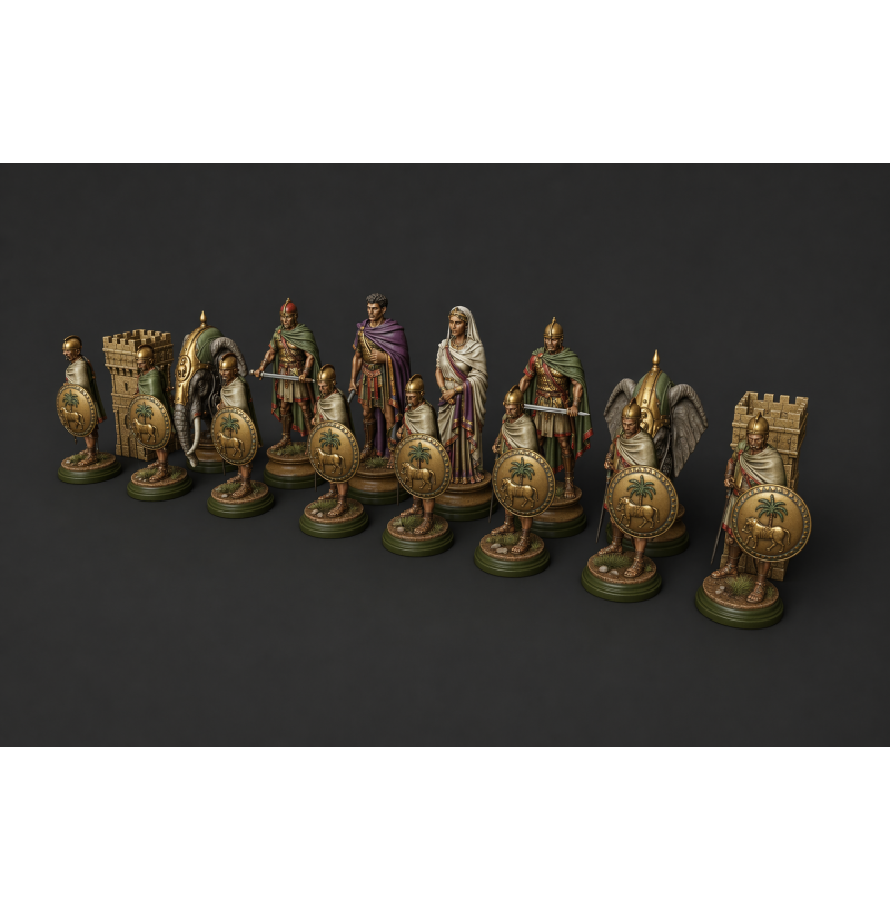 Roman vs Carthage Chess Set STL Files for 3D Printing